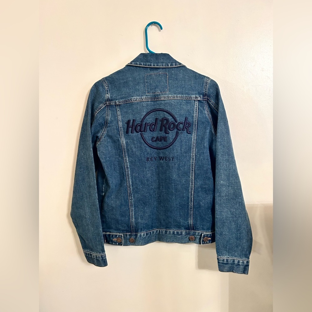 Hard Rock NWOT Repreve Women’s Denim Jacket Key West Embroidered Size XS
